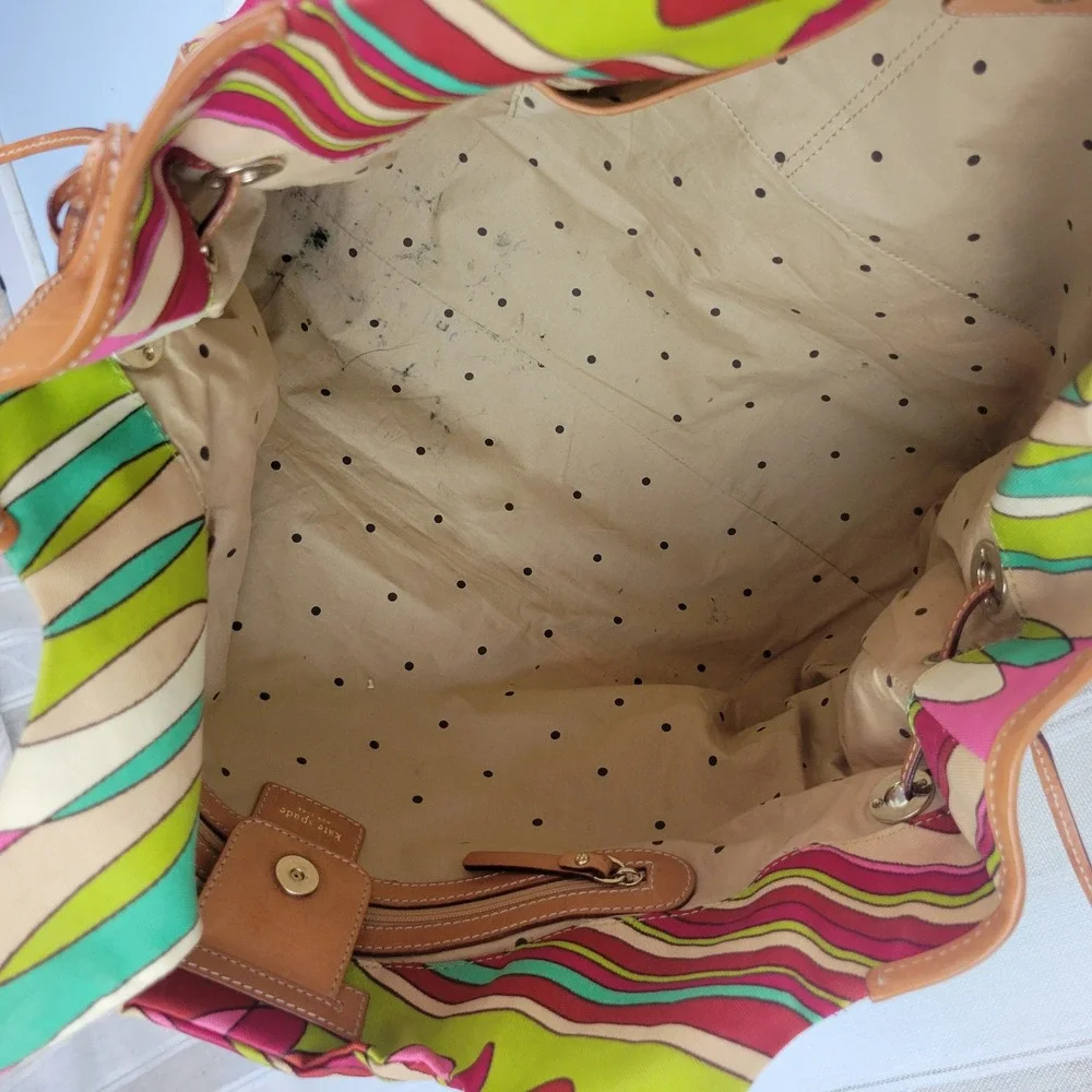 Kate Spade Multicolored Geometric Tote Bag Shoulder Purse Vintage
